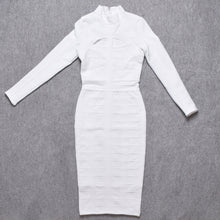 Load image into Gallery viewer, High Neck Hollow Out Long Sleeve Bodycon Bandage Dress
