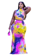 Load image into Gallery viewer, Sexy Tie Dye Sleeveless Two Piece Skirt Set
