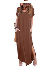 Load image into Gallery viewer, Plus Size Short Sleeve Long Casual Maxi Dress
