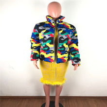 Load image into Gallery viewer, Camo Print Winter Bubble Jacket
