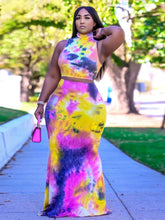 Load image into Gallery viewer, Sexy Tie Dye Sleeveless Two Piece Skirt Set

