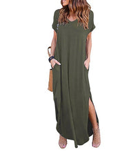Load image into Gallery viewer, Plus Size Short Sleeve Long Casual Maxi Dress
