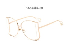 Load image into Gallery viewer, Half Frame Oversized Brand Designer Glasses

