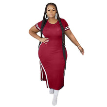 Load image into Gallery viewer, Long Side Stripe Plus Size Dress
