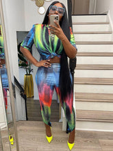 Load image into Gallery viewer, Hip Hop Gradient Print Two Piece Leggings Set
