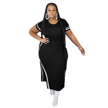 Load image into Gallery viewer, Long Side Stripe Plus Size Dress
