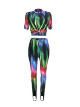 Load image into Gallery viewer, Hip Hop Gradient Print Two Piece Leggings Set

