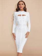 Load image into Gallery viewer, High Neck Hollow Out Long Sleeve Bodycon Bandage Dress
