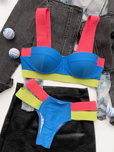 Load image into Gallery viewer, Malinda Neon Patchwork Bikini
