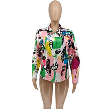 Load image into Gallery viewer, Mona Multicolor Long Sleeve Button Down Blouse
