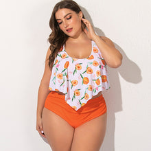 Load image into Gallery viewer, Plus Size Two Piece Cactus/Letter Printed Ruffle Swimsuits
