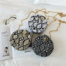 Load image into Gallery viewer, Snake Skin Print Round Crossbody Bag
