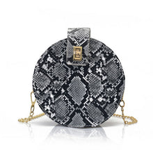 Load image into Gallery viewer, Snake Skin Print Round Crossbody Bag
