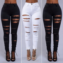 Load image into Gallery viewer, High Waist Distressed Skinny Jeans
