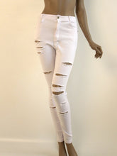 Load image into Gallery viewer, High Waist Distressed Skinny Jeans
