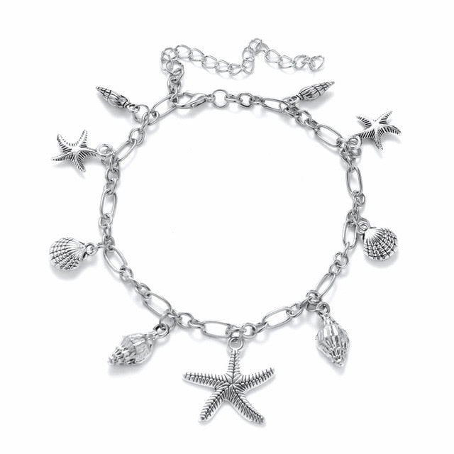 Starfish and Seashell Anklet