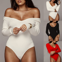 Load image into Gallery viewer, Mahogany Black Off The Shoulder Bodysuit
