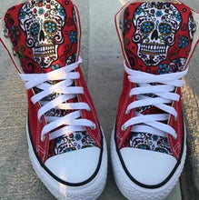 Load image into Gallery viewer, Women&#39;s High-Top Skull Sneakers
