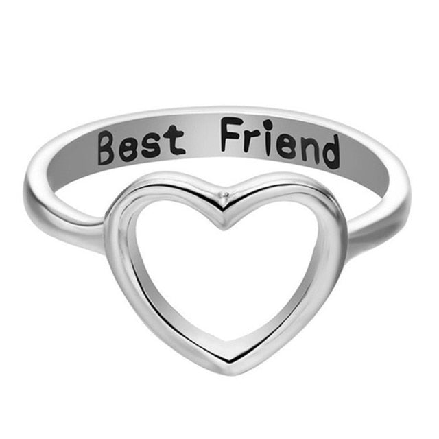 Cutout Heart Best Friend Ring
