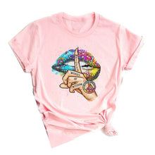 Load image into Gallery viewer, Lips Watercolor Graphic T Shirt
