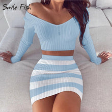 Load image into Gallery viewer, Krystal Off The Shoulder Two Piece Skirt Set
