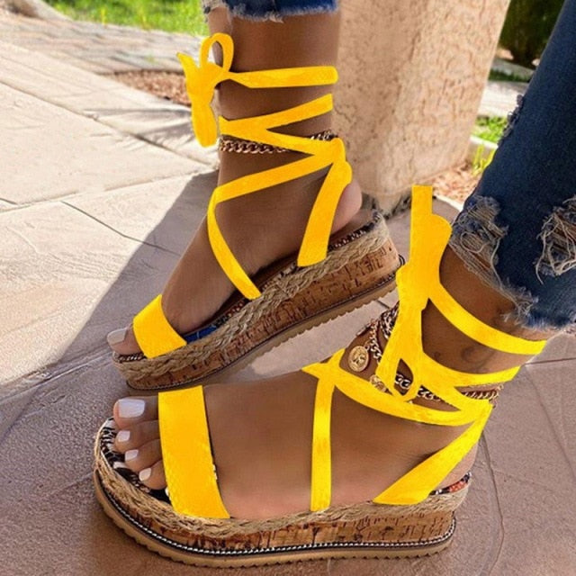 Jazzlyn Lace Up Wedges