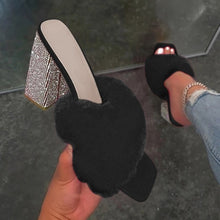 Load image into Gallery viewer, Angela Slip On Fur Wedges
