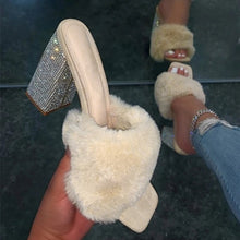Load image into Gallery viewer, Angela Slip On Fur Wedges
