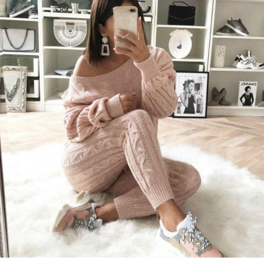 Natalia Two Piece Knitted Pants Set